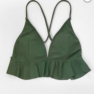 CUPSHE Forest Green Bikini Top